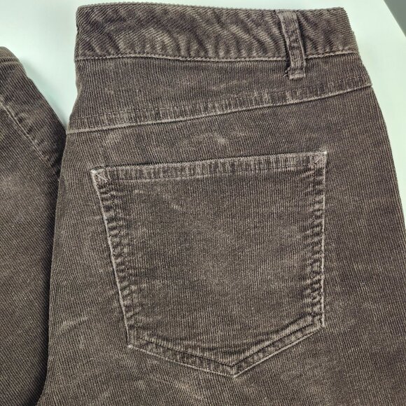 Talbots Corduroy Pants Size 12 /14 Chocolate Brown Straight Leg Mid Rise 34 x 31 - Picture 6 of 8